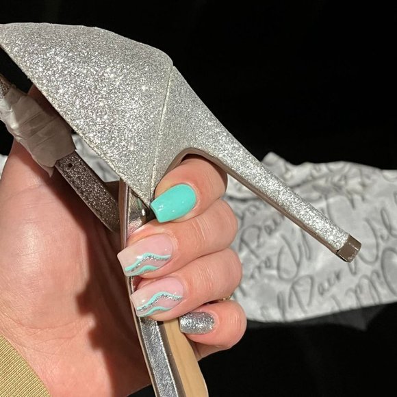 Silver Glitter High Heels Shoes - Picture 5 of 7